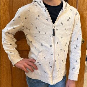 Cat & Jack Cream Heart Print Hoodie